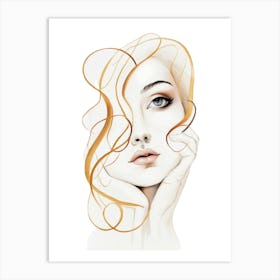 Illustration Of A Woman'S Face Art Print