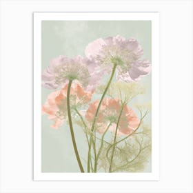 Queen Annes Lace Flowers Acrylic Painting In Pastel Colours 4 Art Print