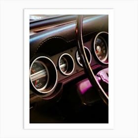 Vintage Sports Car Dashboard Art Print