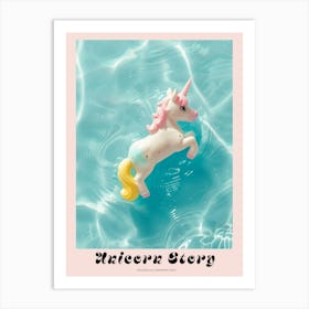 Toy Unicorn In A Swimming Pool Poster Poster