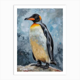 African Penguin Ross Island Oil Painting 1 Art Print