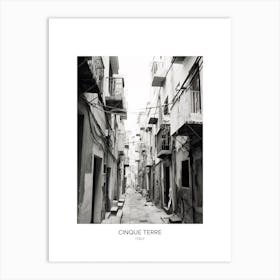 Poster Of Cinque Terre, Italy, Black And White Photo 1 Art Print