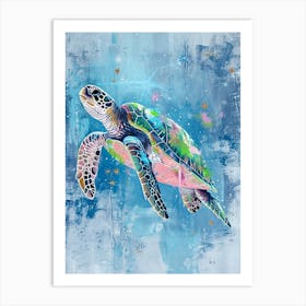 Sea Turtle Deep In The Ocean 3 Art Print