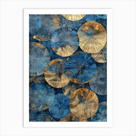 Blue And Gold Wall Art Art Print