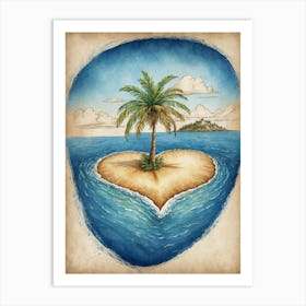 Heart Shaped Island Art Print