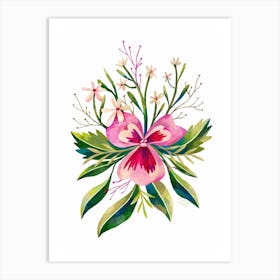 Floral Composition Pink Flower Art Print