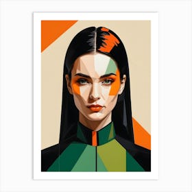 Geometric Woman Portrait Pop Art (30) Art Print