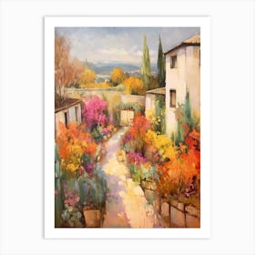 Autumn Gardens Painting Generalife Gardens Spain 1 Art Print