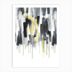 Watercolor Stripes Ultimating Gray Art Print