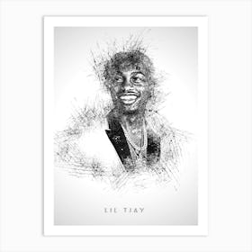 Lil Tjay Rapper Sketch Art Print