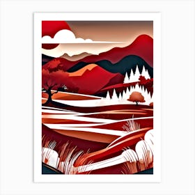 Red Landscape 3 Art Print