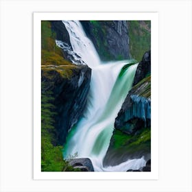 Stalheimskleiva Waterfall, Norway Nat Viga Style Art Print