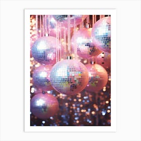 Disco Balls, Pink Colors, Trendy, Preppy Aesthetic Art Print