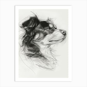 Shepherd Dog Charcoal Line 1 Art Print