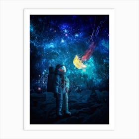 Astronaut Jellyspace Art Print