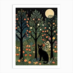 William Morris Cat In The Forest 4 Art Print