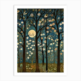 William Morris Moonlight In The Forest 57 Art Print