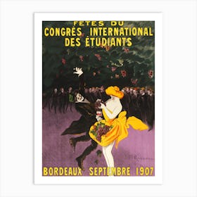 Celebrations Of The International Student Congress, Bordeaux, Leonetto Cappiello Art Print