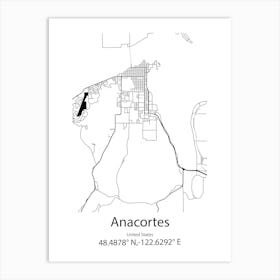 Anacortes,United States Minimalist Map Art Print