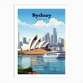 Sydney Australia Architecture Travel Illustration Art Print