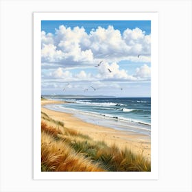 Seagulls On The Beach 1 Art Print