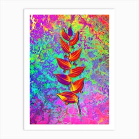 Twistedstalk Botanical in Acid Neon Pink Green and Blue n.0020 Art Print