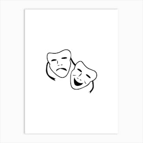 Theatre Masks print art Art Print