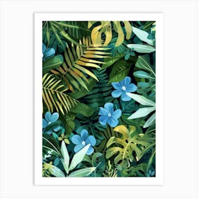 Seamless Tropical Pattern 1 Art Print