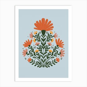 Symmetrical Floral Bouquet Art Print