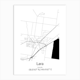 Lara,Australia Minimalist Map Art Print