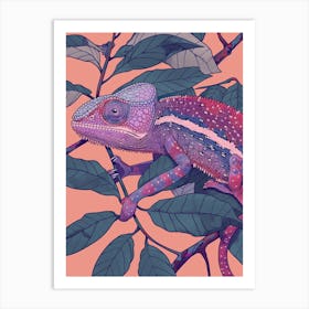 Panther Chameleon Abstract Modern Illustration 3 Art Print