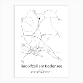 Radolfzell Am Bodensee,Germany Minimalist Map Art Print