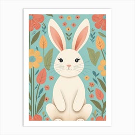 Floral Cute Baby Bunny Nursery (7) Art Print