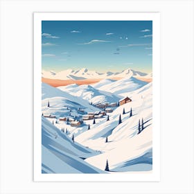 La Plagne   France, Ski Resort Illustration 2 Simple Style Art Print