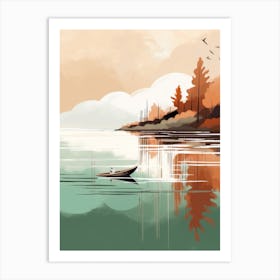 Autumn , Fall, Landscape, Inspired By National Park in the USA, Lake, Great Lakes, Boho, Beach, Minimalist Canvas Print, Travel Poster, Autumn Decor, Fall Decor 31 Art Print
