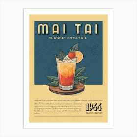 Mai Tai Classic Cocktail Art Print