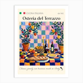 Osteria Del Terrazzo Trattoria Italian Poster Food Kitchen Art Print