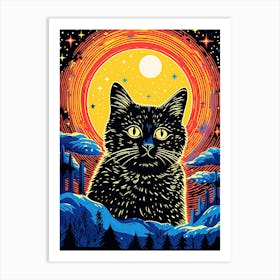 Celestial Purrchase, Psychedelic Cats series Art Print