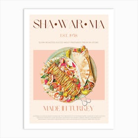 Shawarma Mid Century Art Print