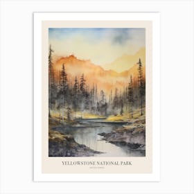 Autumn Forest Landscape Yellowstone National Park 2 Poster Art Print