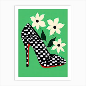 High Heel Shoe With Flowers Art Print