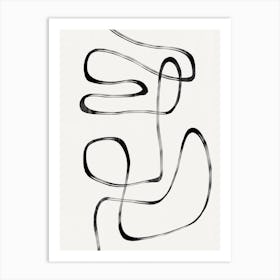 Minimalism Line Art Brush Abstract Drawing Art Print