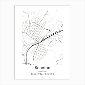 Boonton,United States Minimalist Map Art Print