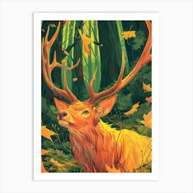 Deer In The Forest 23 Art Print