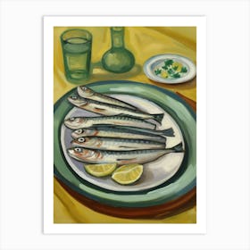 Sardines 2 Italian Still Life Painting Art Print