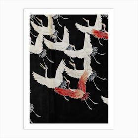 Furisode With A Myriad Of Flying Cranes Art Print