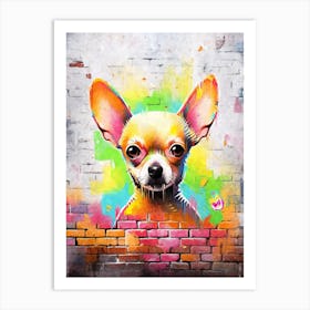 Aesthetic Chihuahua Dog Puppy Brick Wall Graffiti Artwork Art Print