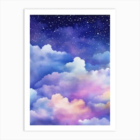 Watercolor Clouds In The Sky Art Print