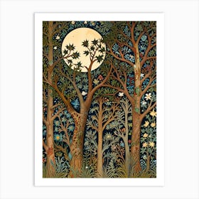 William Morris Moonlight In The Forest 120 Art Print