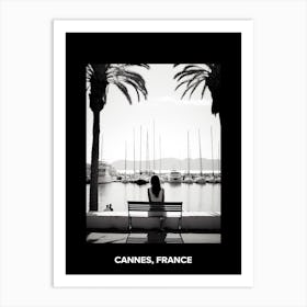 Poster Of Cannes, France, Mediterranean Black And White Photography Analogue 3 Art Print